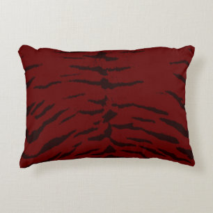 Red Tiger Digital Print Accent Pillow