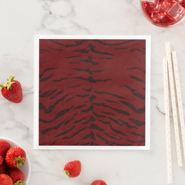 Red Tiger Digital Print Napkin (Insitu)