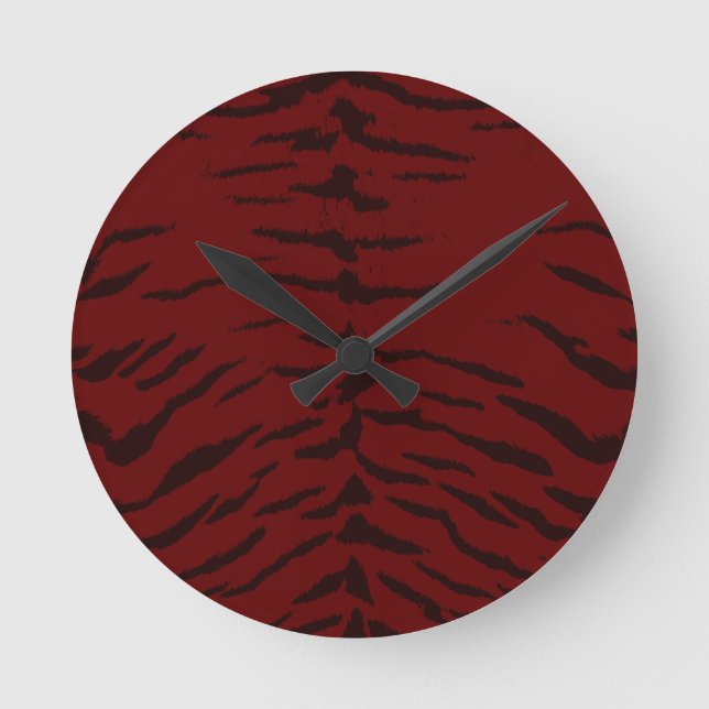 Red Tiger Digital Print Round Clock (Front)
