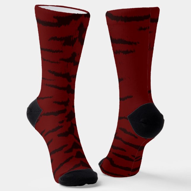 Red Tiger Digital Print Socks (Angled)