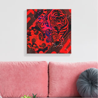 Red Tiger Dragon Canvas Print