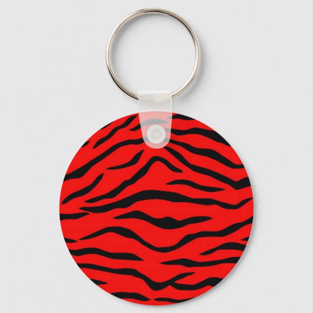 Red Tiger Pattern Keychain (Front)