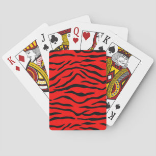 Red Tiger Pattern Playing Cards