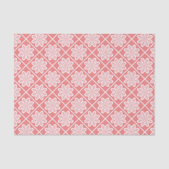 Red tiles Abstract Pattern Tissue Paper (Front)