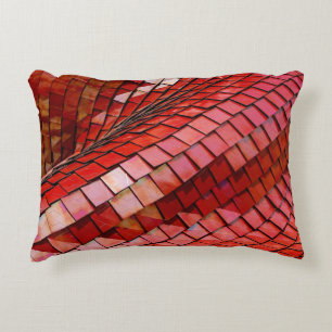 Red tiles illustration accent pillow