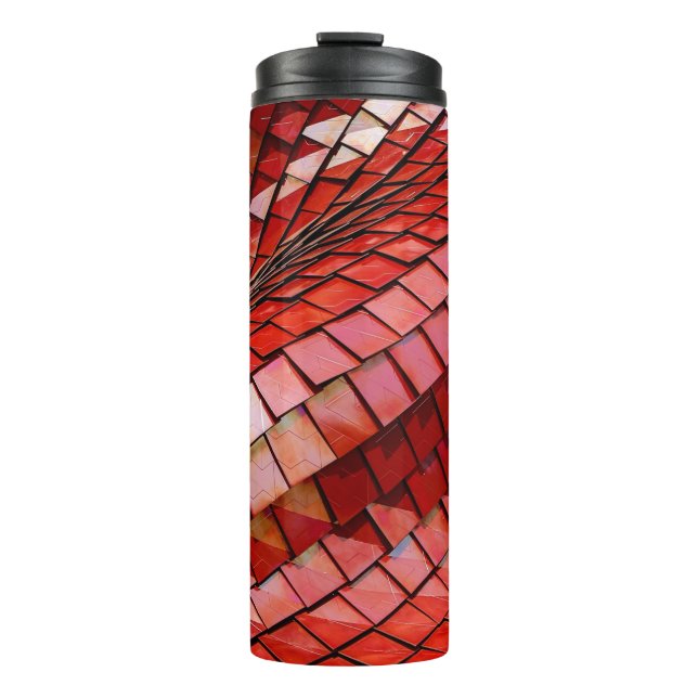 Red tiles illustration thermal tumbler (Front)