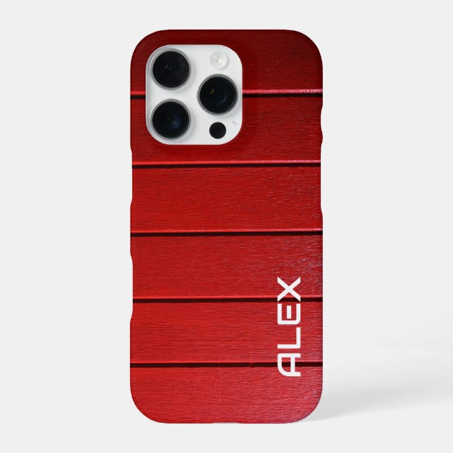 Red Timber Horizontal Pattern  iPhone Case (Back)