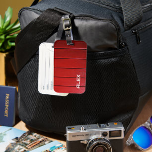 Red Timber Horizontal Pattern  Luggage Tag