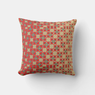 Red to Beige Throw Pillow