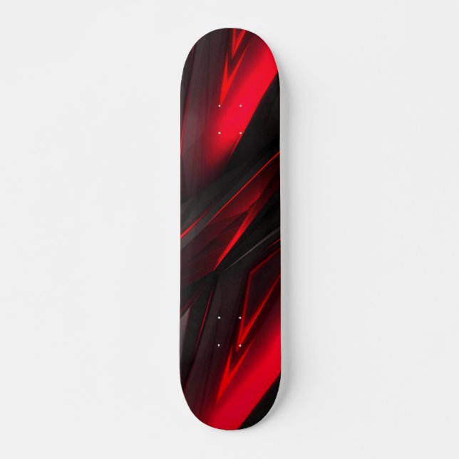 Red to the Point Abstract Design  Skateboard (Front)