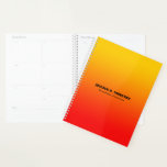 Red to yellow ombre background 3 ring binder planner<br><div class="desc">Red to yellow ombre background. Simple modern design and comes with customizable text.</div>