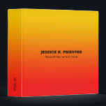 Red to yellow ombre background binder<br><div class="desc">Red to yellow ombre background. Simple modern design and comes with customizable text.</div>