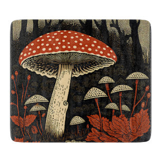 Red Toadstools - Amanita Muscaria Cutting Board