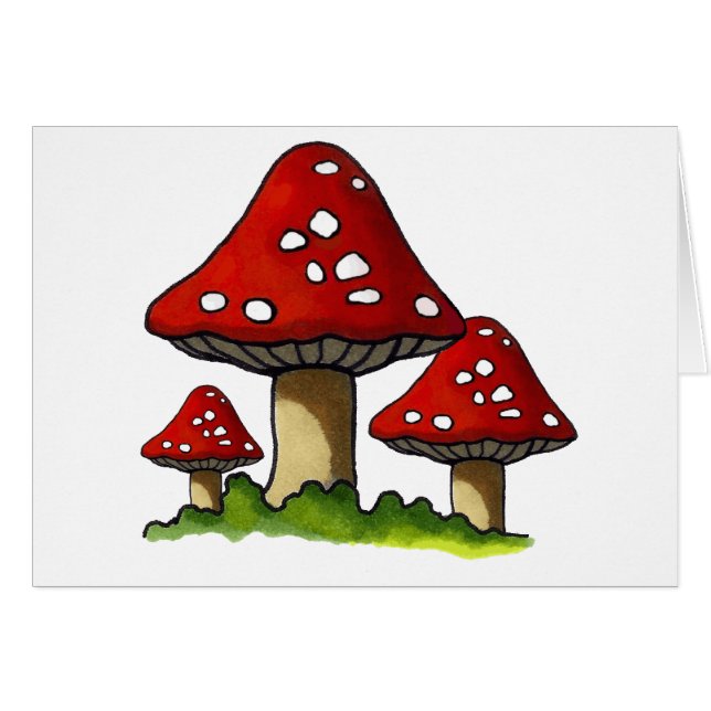 Red Toadtstools, Mushroom: Freehand Art (Front Horizontal)