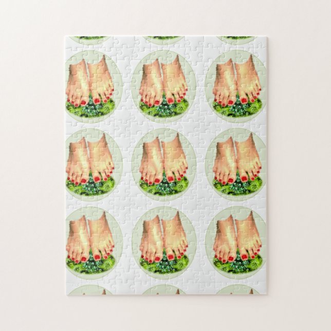 RED TOENAILS STOMP OUT THE VIRUS JIGSAW PUZZLE (Vertical)