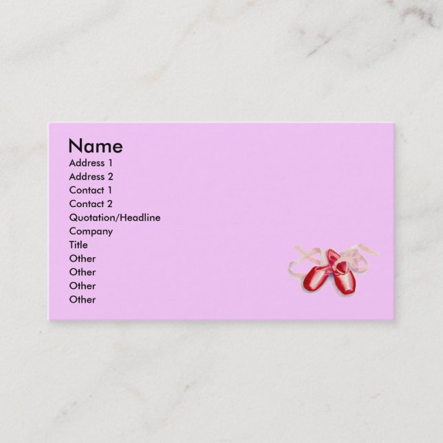 Red Toeshoes Business Cards (Front)
