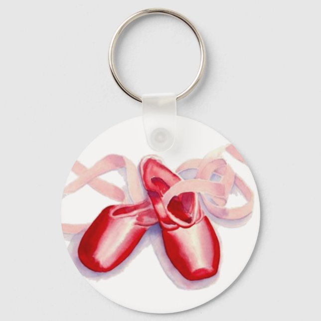 Red "Toeshoes Keychain (Front)