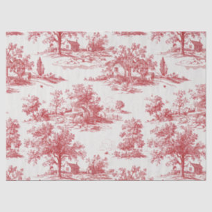 Red Toile Countryside Scene (10) Tissue Paper