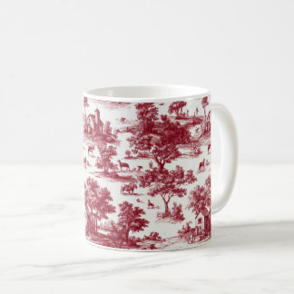 Red Toile Countryside Scene (6) Coffee Mug