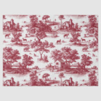 Red Toile Countryside Scene (6)