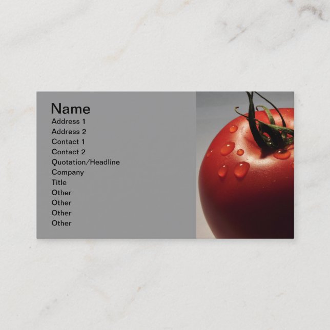 RED TOMATO FRESH FRUITS VEGETABLES HEALTHY YUMMY BUSINESS CARD (Front)