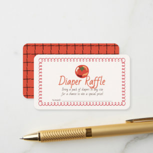 Red Tomato Italian Baby Diaper Raffle Ticket Enclosure Card