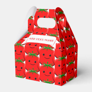 Red Tomato Pattern Custom Name Favor Box