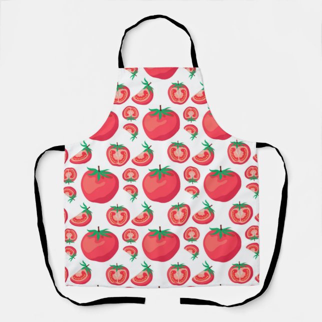 Red Tomato Pattern Cute So Funny  Apron (Front)