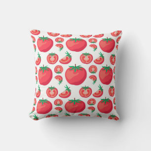 Red Tomato Pattern Cute So Funny Throw Pillow