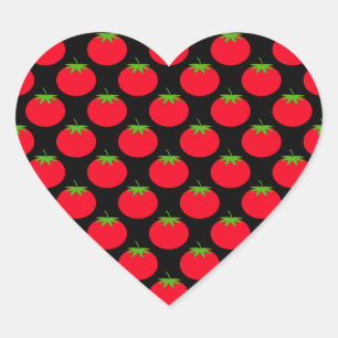 Red Tomato Pattern. Heart Sticker