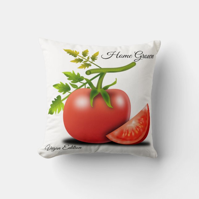 Red Tomato Vegetable Fruit Throw Pillow (Front)