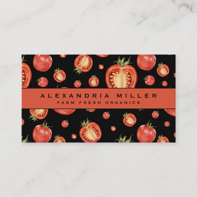 Red Tomatoes | Fresh Fruit & Vegetable Design Business Card (Front)