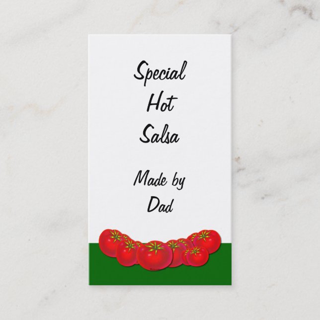 Red Tomatoes Retro Recipe Tag Business Cards (Front)