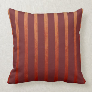 Red Toned Ombre Stripes Throw Pillow