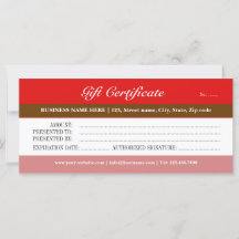 Red Tones Gift Certificate