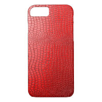 Red Tones Snake Skin Leather Pattern Print