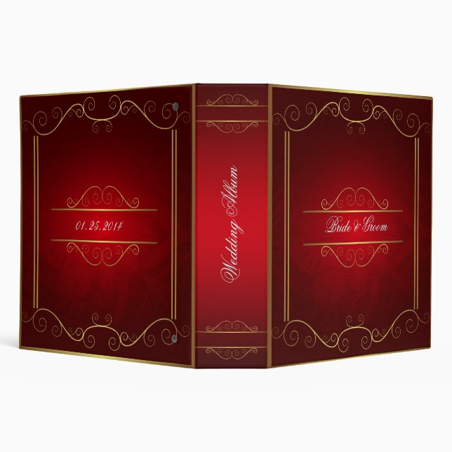Red Tones Wedding Album Binder (Background)