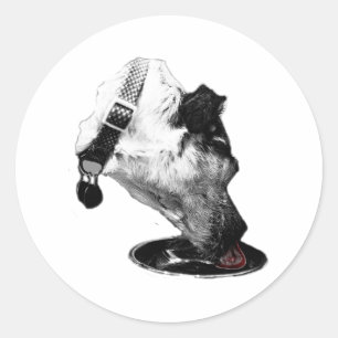 Red Tongue Terrier Mix Vinyl Sticker