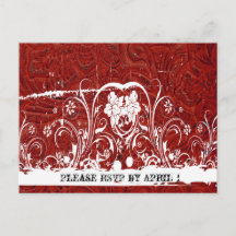 Red Tooled Leather RSVP