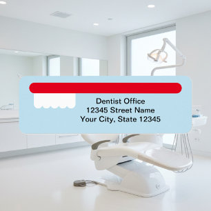 Red toothbrush logo dentist office return address
