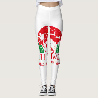 Red Top Quality Christmas Leggings for Gift.