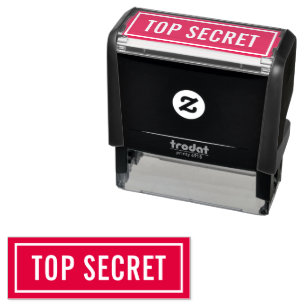 Red Top Secret Self-inking Stamp