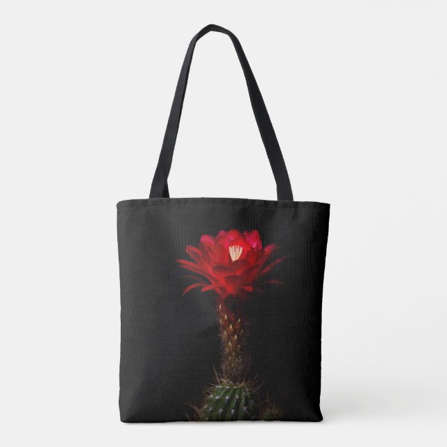 red torch in bloom tote bag (Back)