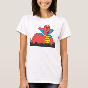 Red Tornado Behind Cityscape T-Shirt