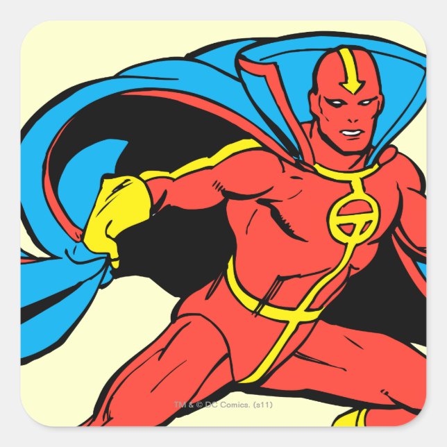 Red Tornado Cape Pose Square Sticker (Front)