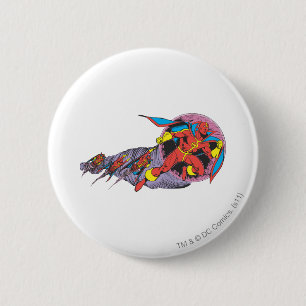 Red Tornado In Wind Motion 2 Inch Round Button