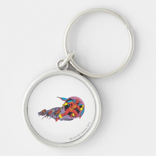 Red Tornado In Wind Motion Keychain (Front)