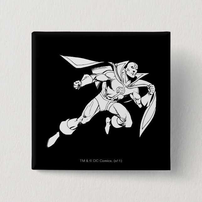 Red Tornado Outline 2 Inch Square Button (Front)