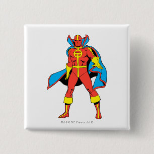 Red Tornado Pose 2 Inch Square Button