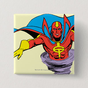 Red Tornado Twister 2 Inch Square Button
